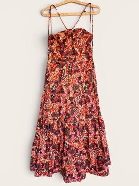 House of Harlow 1960 Paisley Maxi Dress M Cotton Halter w Pockets REVOLVE EUC